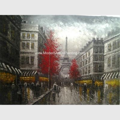 China Paris Abstract Painting / Modern Art Oil Painting Eiffel Tower Paris Single Panel for sale