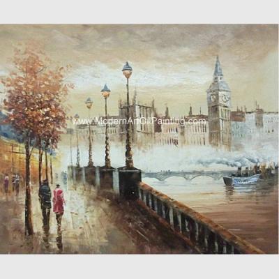 China Colorful Impressionist Painting Paris Street  Landscape Palette Knife Jane Style for sale