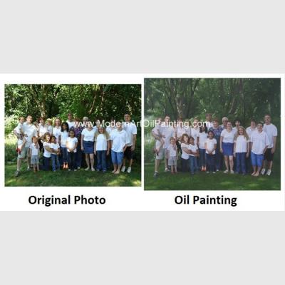 China Realistic Custom Oil Painting Portraits /  Personalized Oil Painting Family Portraits for sale