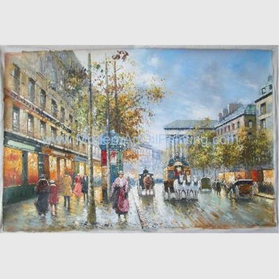 China Pintura hecha a mano del Streetscape de la lona de pintura al óleo de París de la decoración casera en venta