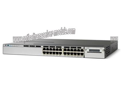 China Cisco Network Switch WS-C3750X-24P-E 24 PoE+ Ports SFP+ IP Service License Gigabyte for sale