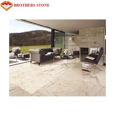 China Sofitel Gold Cream Block Bookmatch Marble Stone Tile With 0.25% Water Absorption for sale