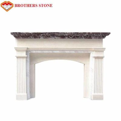 China Customized Design Solid Marble Fireplace Surround Flame Resistance for sale