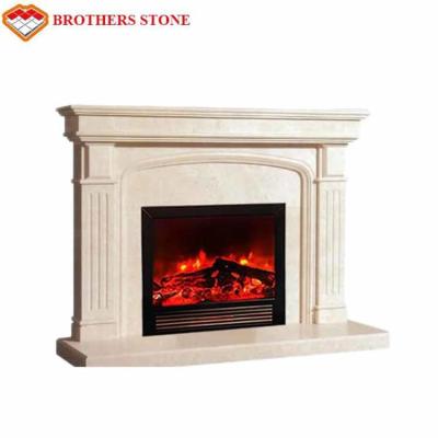 China Easy Installation White Marble Fire Surround Classic Design For Indoor Decorative for sale