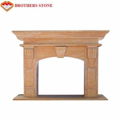 China Popular Design Rose Marble Fireplace Surround For Home Decoration for sale