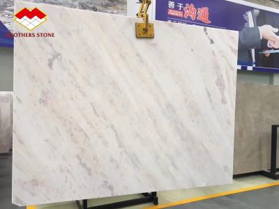 China Backlit Pink Vein White Marble Tile Natural Rose Rainbow Onyx for sale
