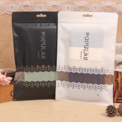 China Ziplock Garment Plastic Packaging Bags Recycled Transparent matte With Hole for sale