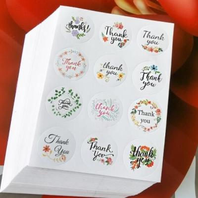 China Round Shape Thank You Self Adhesive Sealing Stickers 2.5*2.5cm Waterproof for sale