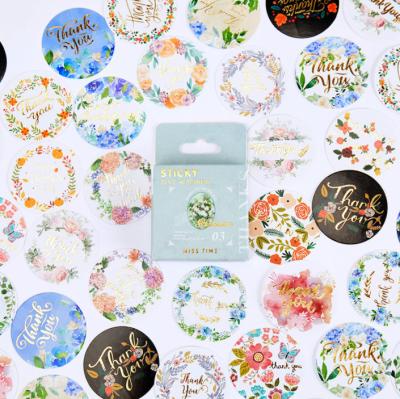 China Full Color Self Adhesive Label Stickers Stamping Thank You Sticker Gift Baking Seal for sale