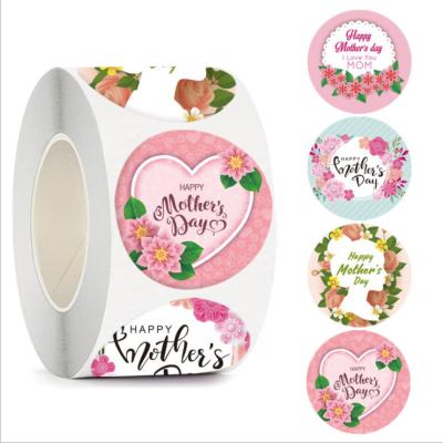 China 1.5 Inch Round Self Adhesive Label Stickers For Mother'S Day 500pcs / Roll for sale