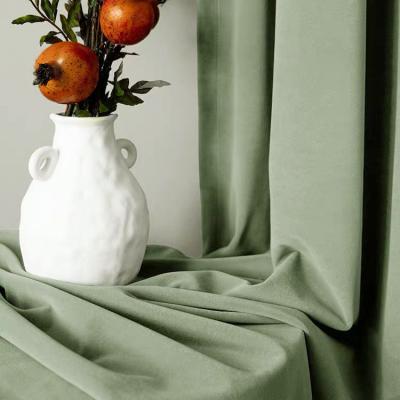 中国 Good sale  sable  color velvet luxury flannel modern simple solid blackout curtain 販売のため