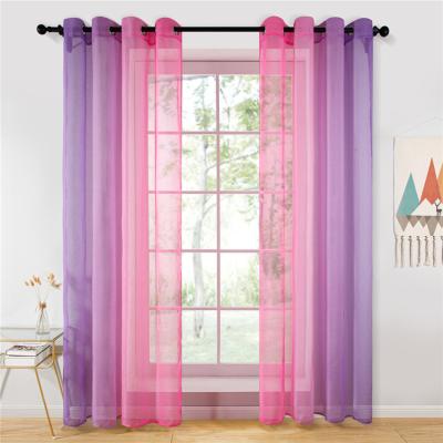 China Dazzling Gradient Rainbow Quality Sheer Curtains for the Living Room Bedroom Luxury Sheer Curtain à venda