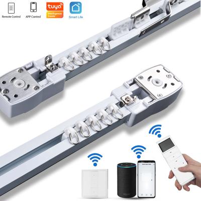 China Remote Smart Aluminium Motorized Curtain System Electric Track Curtain Poles for sale