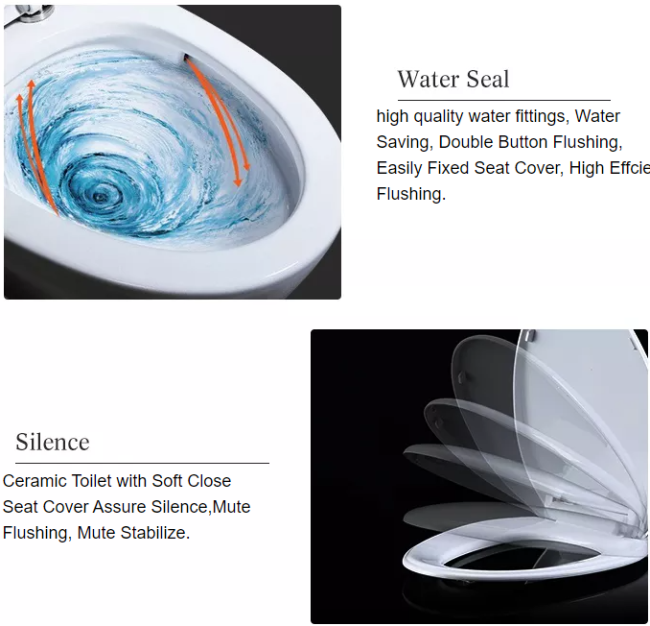 Antibacterial S Trap Siphonic One Piece Wc Flushing Button 5