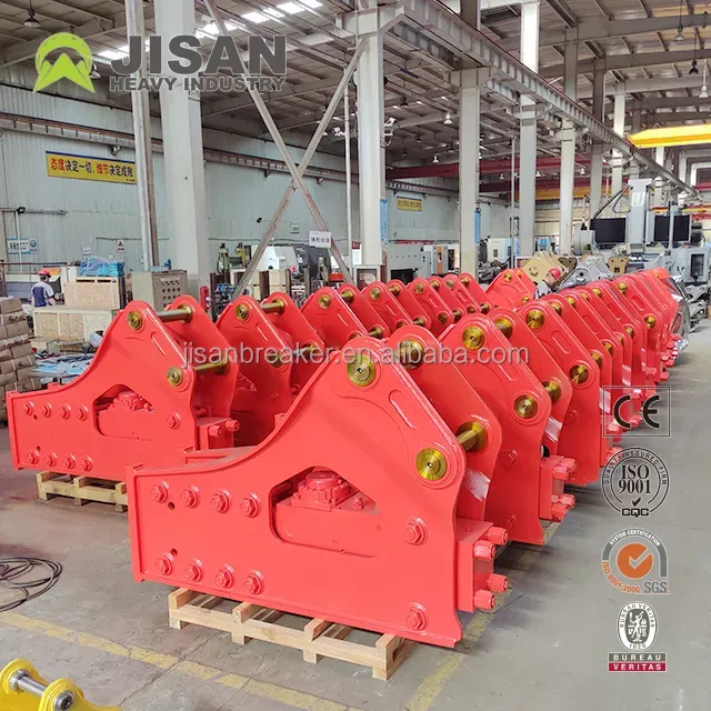 Best Mini Excavator Skid Steer Backhoe Loader Chisel 68mm Hydraulic Side Top Silent Box Rock Concrete Cement Breaker Hammer for Earthmoving Backhoe Jcb-3cx 3dx