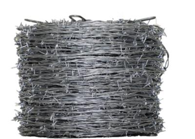China Low Carbon Steel Q235 Galvanized Barbed Wire Farm 50kg Per Roll Security for sale