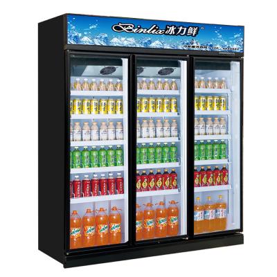 China Hot Sales Malaysia Single-temperature Supermarket Refrigerator Equipment 3-Door Drinking Display Fridge à venda
