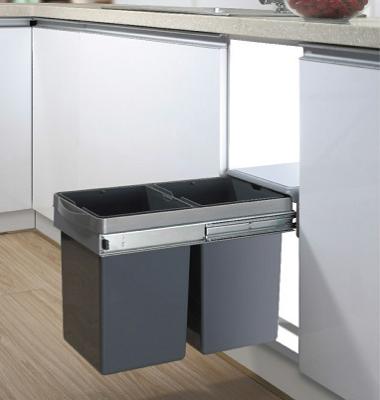 China Durable Kitchen Cabinet Accessories Pull - Out Assembly Waste Bin For Storage for sale