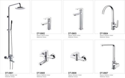 China Brushed Bathroom Vessel Faucet Deck Mounted Bathroom Water Tap for sale