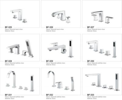 China Modern Pretty Bathroom Accessories Deck Mounted Brass Bathroom Faucets for sale