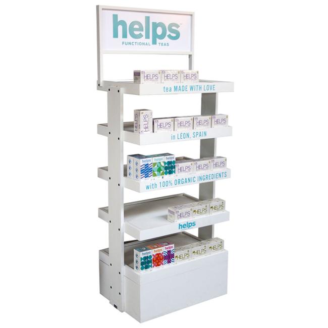 Skin care product wood display rack for facial cleanser