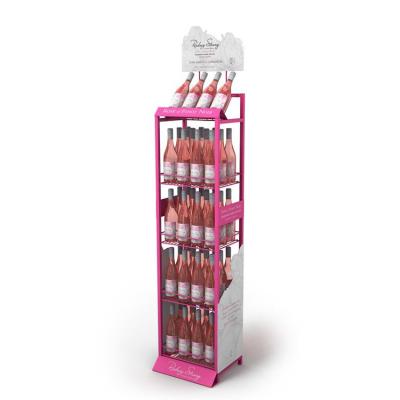 China New Display Idea Metal Bottle Wine Display Rack Cocktail Display Stand for Pub for sale
