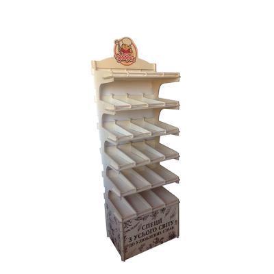 China Customized Plywood Display Stand for Cookies Wooden Solidwood Material Dessert Display Shelf for Bakery Shop for sale