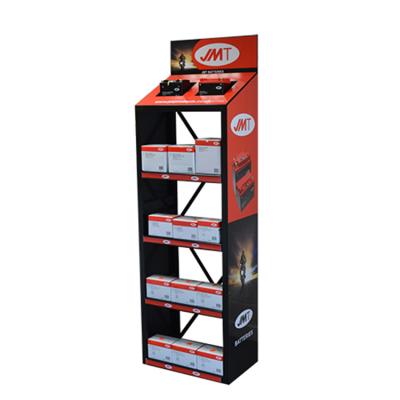 China Lithium Battery Pop Pos Display Demountable JMT Battery Display Rack Metal For Battery Store for sale