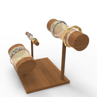 China Soporte de exhibición de madera de lujo de la joyería del soporte de madera de la pulsera de la encimera en venta