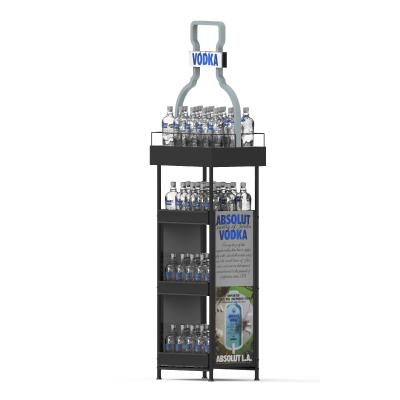 China Customizable Metal 4-Layer Laminated Whiskey Display Rack Suitable For Stores for sale