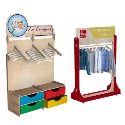 China Custom Plywood Display Rack For Clothing Stores, Clothing And Accessory Display for sale