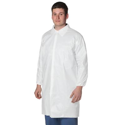 China Breathable Disposable Plastic Lab Coats White / Blue / Orange / Red Color for sale