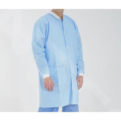 China Customized Static Free Lab Coats , HDPE / LDPE / CPE Disposable Dust Coats for sale