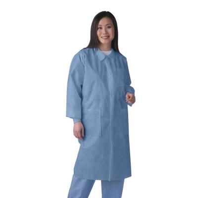 China All Size Available Disposable Plastic Lab Coats With Buttons Water Resistant for sale