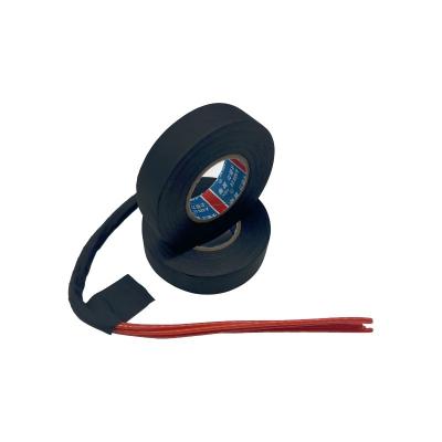 China High Temp Automotive Wire Wrap Tape , Polyethylene Motorcycle Wiring Loom Tape Black for sale