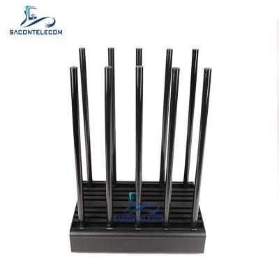 China 10 Channels Wifi Disruptor Jammer 100w Power  2G 3G 4G 5G GPS WiFi 24 Hours Working for sale