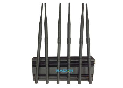 China 2G 3G 4G GPS Mobile Phone Signal Jammer DC12V With 50m Range , 15w Power for sale