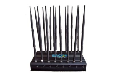China 70m Long Range Cell Phone GPS Jammer 16 Antennas 5 Cooling Fans Inside for sale