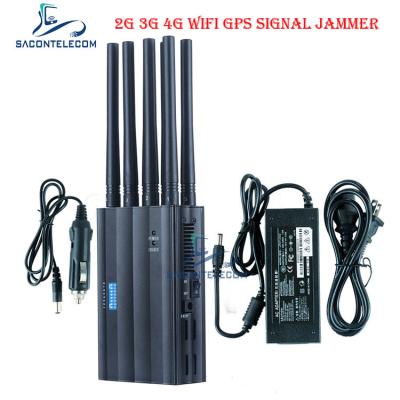 Китай CDMA800 4000mAH портативный сигнальный джаммер DC12V GPS WiFi блокировщик сигнала продается