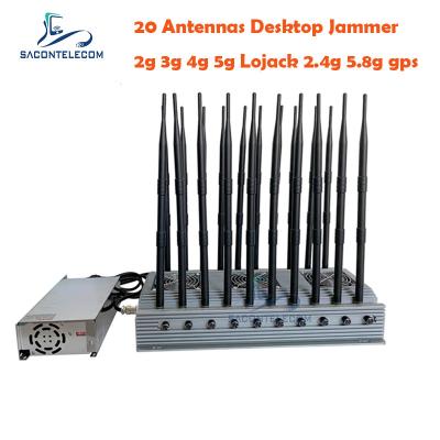 China 60m Mobile Phone Signal Jammer GSM CDMA DCS PCS 20 Bands 3 Cooling Fans for sale