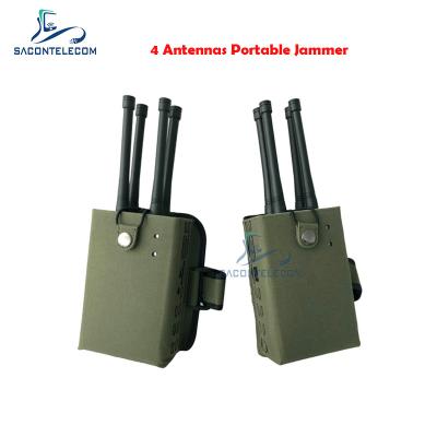China Portable UAV Drone Signal Jammer 4 Antennas WiFi GPS 28w 300m Distance for sale