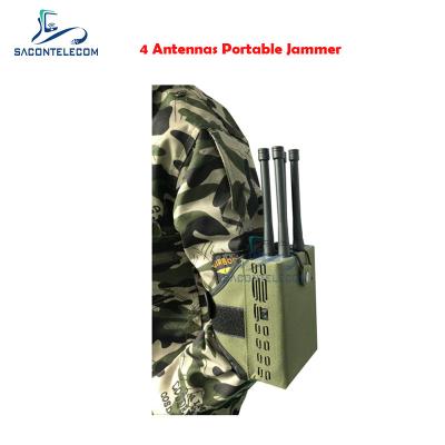 China Portable Car Remote Signal Jammer 4 Bands 30w Powerful 500m Distance for sale