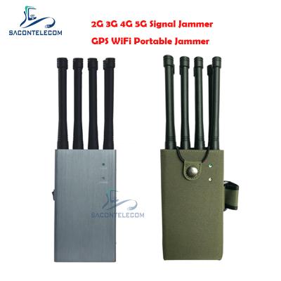 China 8w 8 Antennas Prison Cell Phone Jammers 30m Radius for GPS WiFi 2G 3G 4G 5G for sale