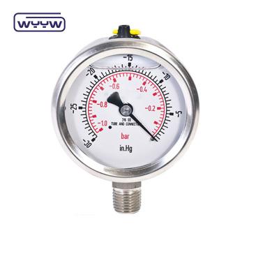 China 60mm 1bar Vacuum Pressure Gauge Steel Case With Brass Connection for sale