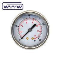 Quality 2.5" Double Scale Pressure Gauge Manometer Back Mount Glycerine Bar Oil Pressure for sale