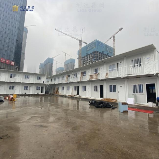 Custom container house exterior view showing modern design and construction