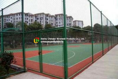 China Sports Field Wire Mesh Fence Stainless Steel Green Color Gavlanized Finish for sale
