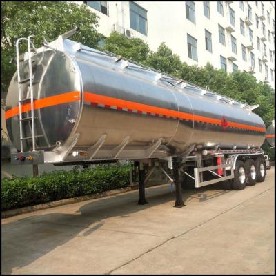 China Tri Axles Aluminium Trailer Tanker Oil Fuel Diesel Transport Tank 12 Wheels for sale