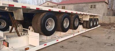 China 3 Axles 45tons Used Truck Trailer Flatbed Trailer For  13M Container Carrier for sale