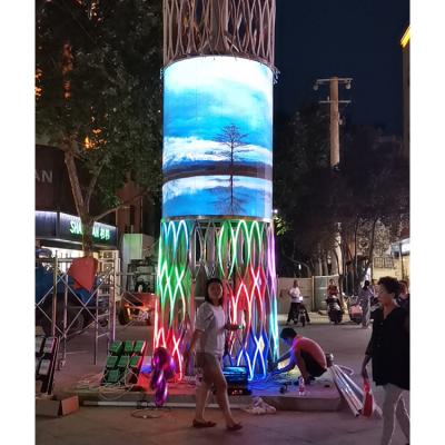 China Outdoor Waterproof Cylindrical Display P3 Flexible LED Screen for sale